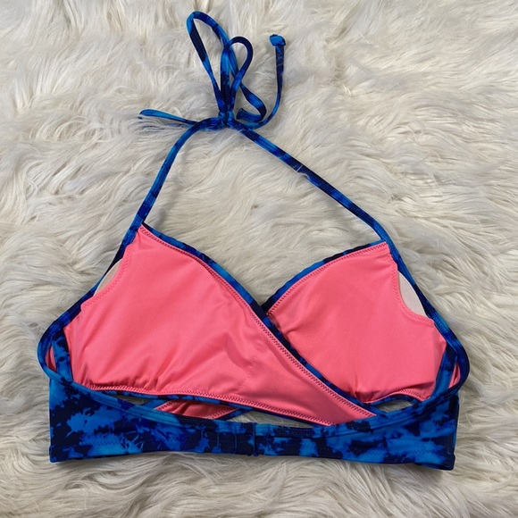 🤍🌈[ VS PINK ] Tie Dye Embroidery Cross Bikini Top - Picture 7 of 8